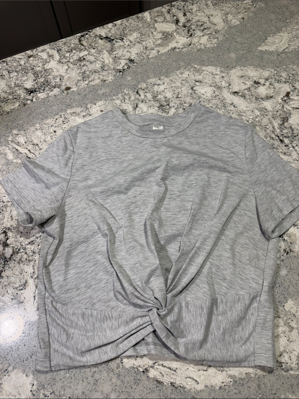 Light Gray Twist-Front Women’s T-Shirt